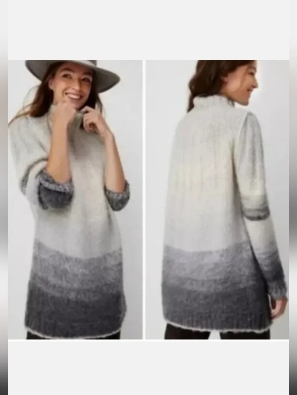 Anthropologie Perri Ombre Wool Blend Tunic Sweater Wool Alpaca Oversized Small